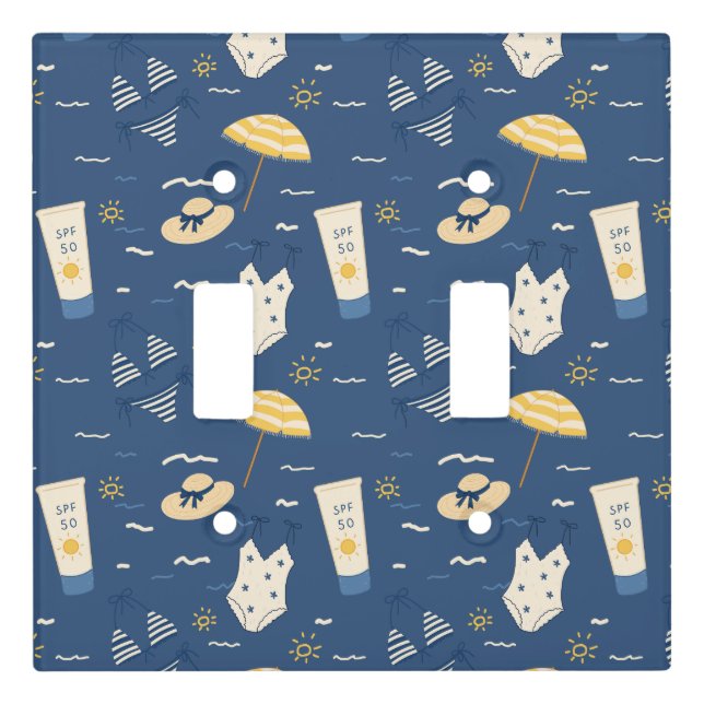 Summer Beach Essentials Pattern (4) Light Switch Cover (Front)
