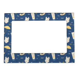 Summer Beach Essentials Pattern (4) Magnetic Frame