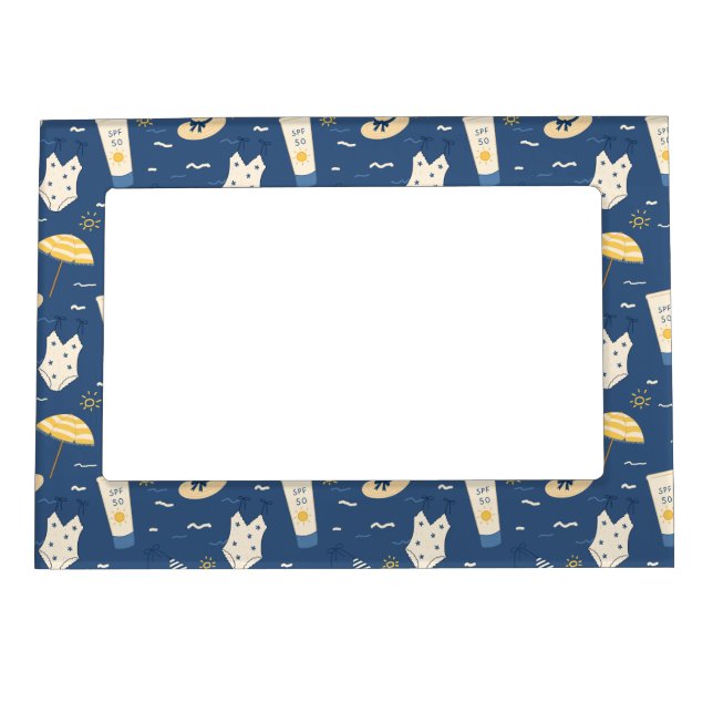 Summer Beach Essentials Pattern (4) Magnetic Frame (Front)