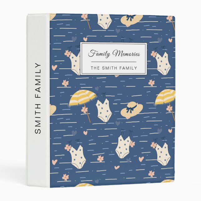 Summer Beach Essentials Pattern (5) Mini Binder (Front/Spine)