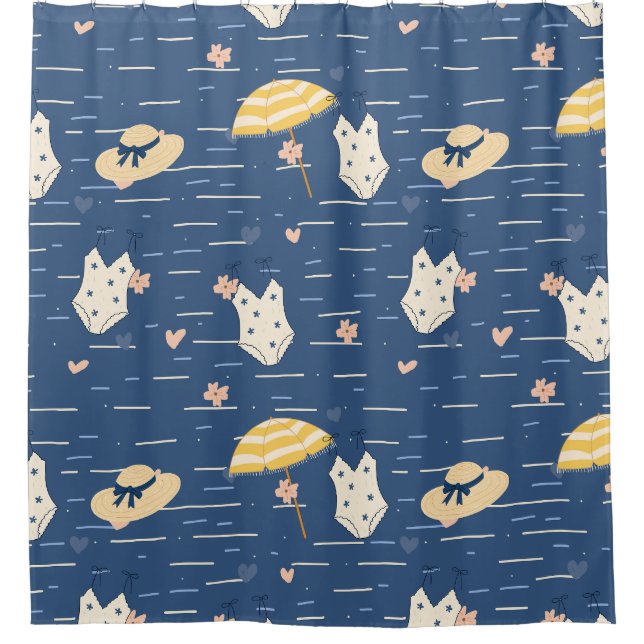 Summer Beach Essentials Pattern (5) Shower Curtain (Front)