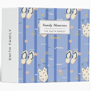 Summer Beach Essentials Pattern (6) 3 Ring Binder