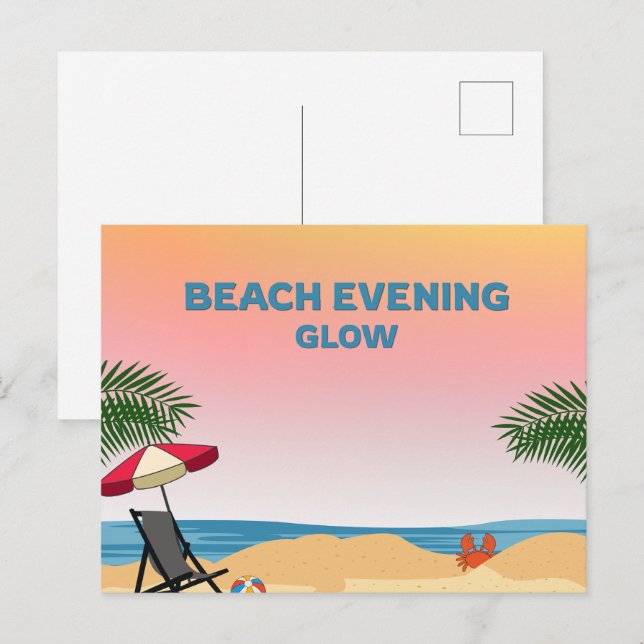 Summer Beach Event  Glow Postcard (Front/Back)