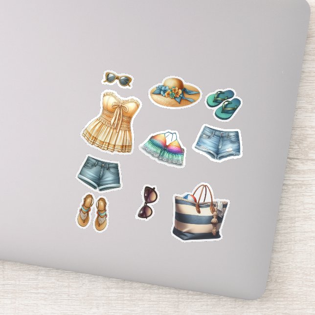 Summer Beach Fashion and Accessories Sticker (Detail)