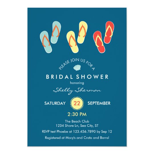Summer Beach Flip Flops Bridal Shower Invitation | Zazzle.com