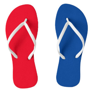 Summer Beach Flip Flops, Patriotic 4th of July Red Flops