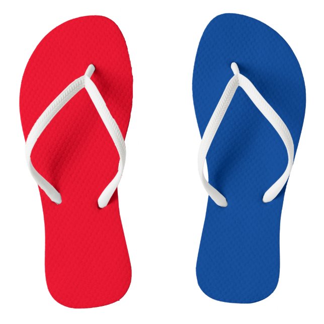 Summer Beach Flip Flops, Patriotic 4th of July Red Flops (Footbed)