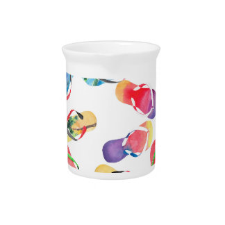 Summer Beach Flip Flops Pattern Beverage Pitcher