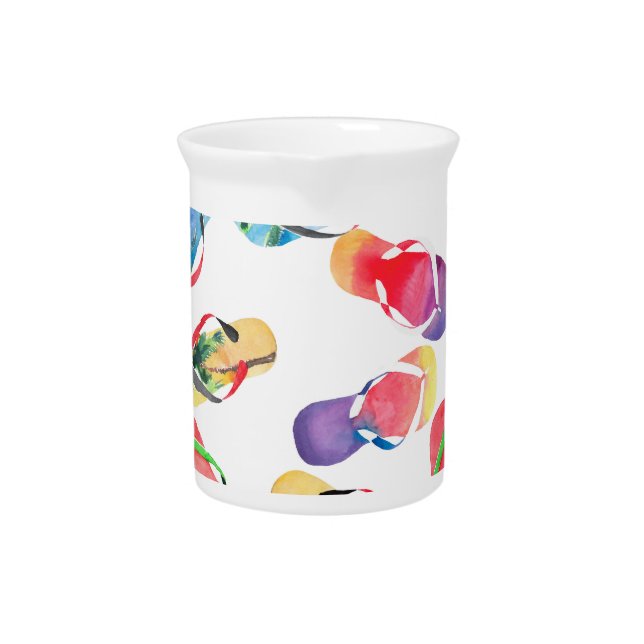 Summer Beach Flip Flops Pattern Beverage Pitcher (Front)