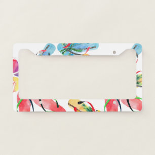 Summer Beach Flip Flops Pattern License Plate Frame