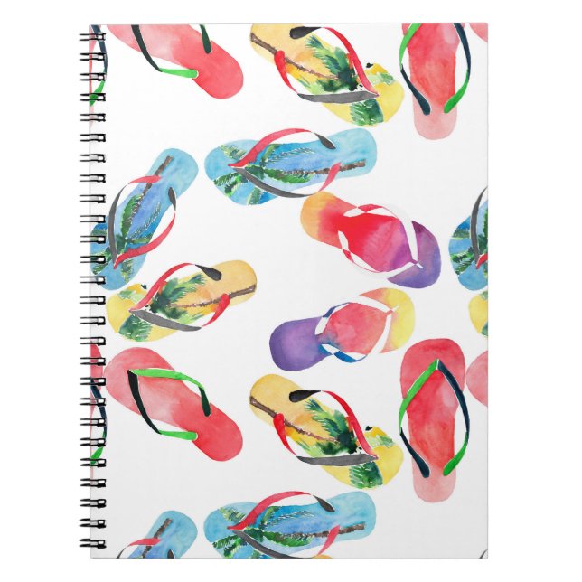 Summer Beach Flip Flops Pattern Notebook (Front)
