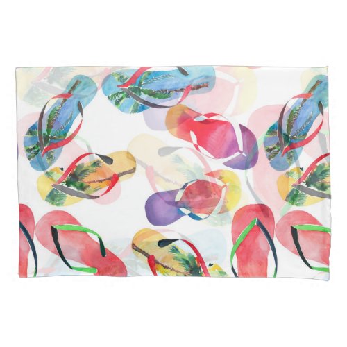 Summer Beach Flip Flops Pattern Pillow Case