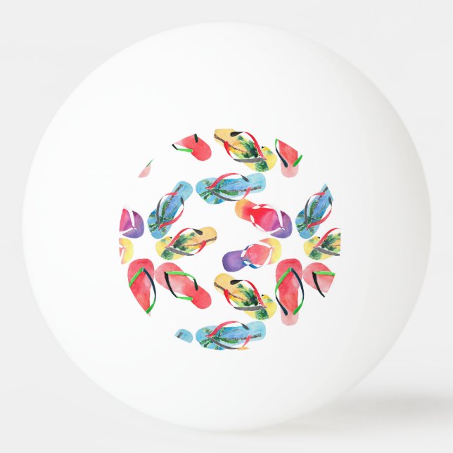 Summer Beach Flip Flops Pattern Ping Pong Ball (Front)