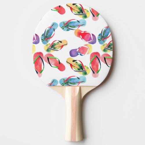 Summer Beach Flip Flops Pattern Ping Pong Paddle