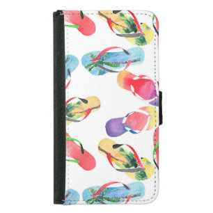 Summer Beach Flip Flops Pattern Samsung Galaxy S5 Wallet Case