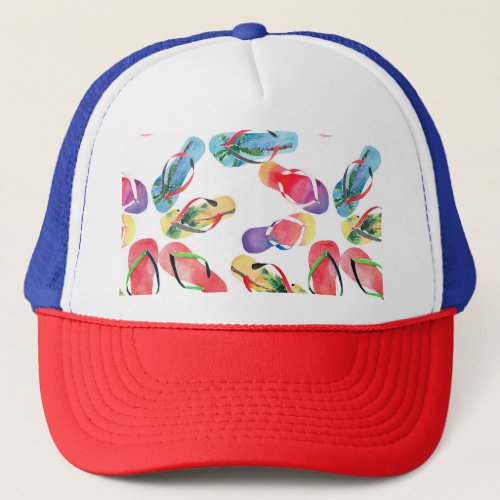 Summer Beach Flip Flops Pattern Trucker Hat