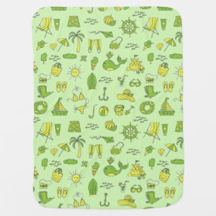Summer Beach Fun Baby Blanket
