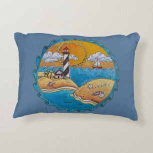 Summer beach fun sunny seashore coastal accent pillow