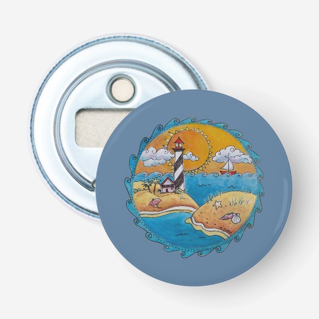 Summer beach fun sunny seashore coastal bottle opener (Front)
