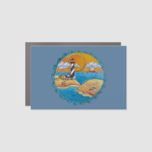 Summer beach fun sunny seashore coastal car magnet