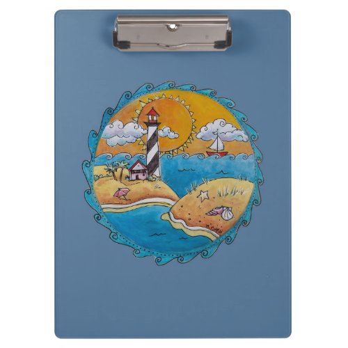 Summer beach fun sunny seashore coastal clipboard