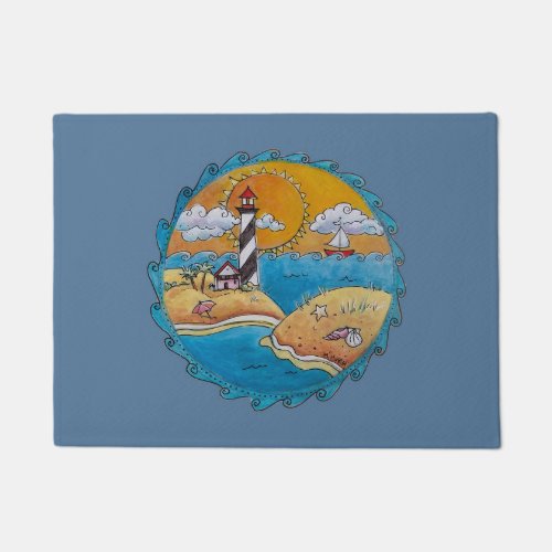 Summer beach fun sunny seashore coastal doormat