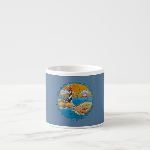 Summer beach fun sunny seashore coastal espresso cup