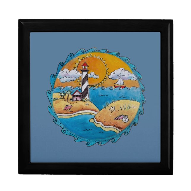 Summer beach fun sunny seashore coastal gift box (Front)
