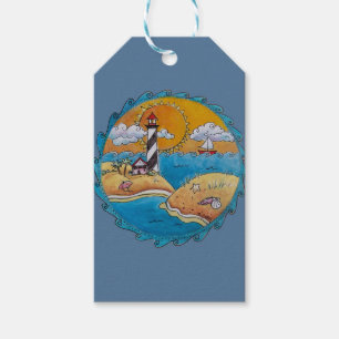 Summer beach fun sunny seashore coastal gift tags