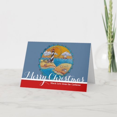 Summer beach fun sunny seashore coastal holiday card