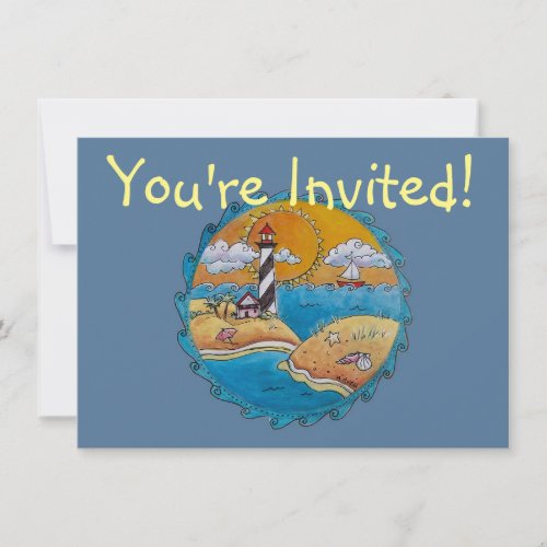 Summer beach fun sunny seashore coastal invitation