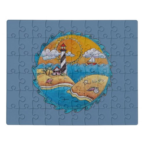 Summer beach fun sunny seashore coastal jigsaw puzzle