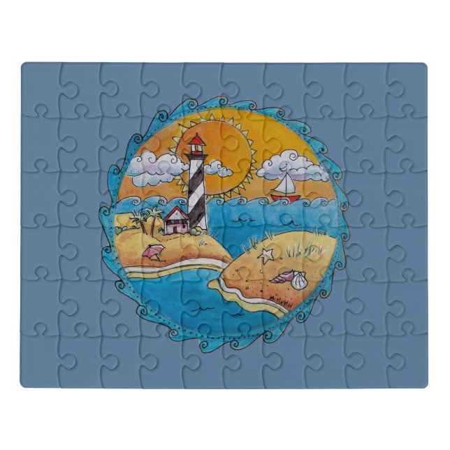 Summer beach fun sunny seashore coastal jigsaw puzzle (Puzzle Horizontal)