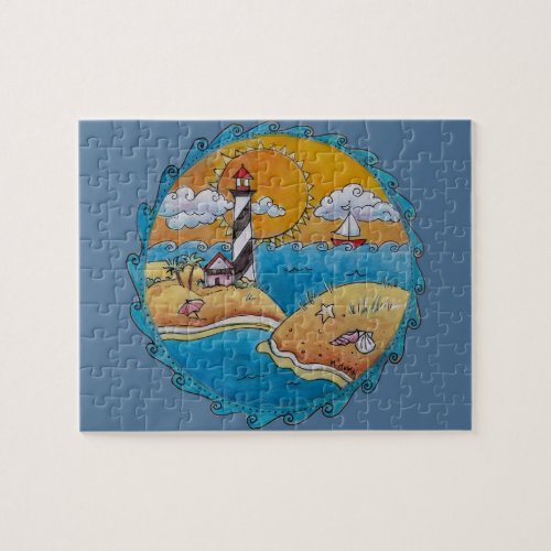 Summer beach fun sunny seashore coastal jigsaw puzzle