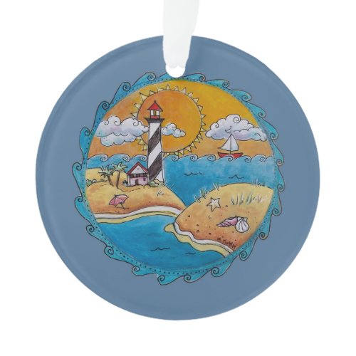 Summer beach fun sunny seashore coastal ornament