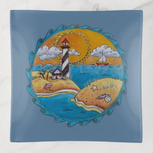 Summer beach fun sunny seashore coastal trinket tray