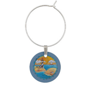 Summer beach fun sunny seashore coastal wine charm