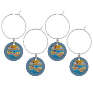 Summer beach fun sunny seashore coastal wine charm