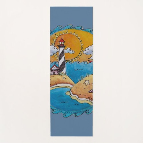 Summer beach fun sunny seashore coastal yoga mat