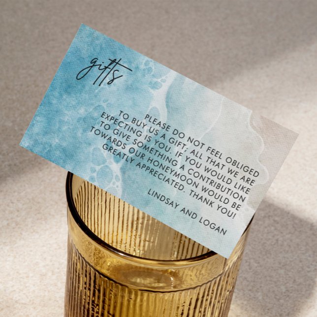Summer Beach Gift Registry Honeymoon Fund Wedding Enclosure Card (Creator Uploaded)