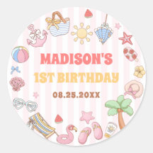 Summer Beach Girl Birthday Favor