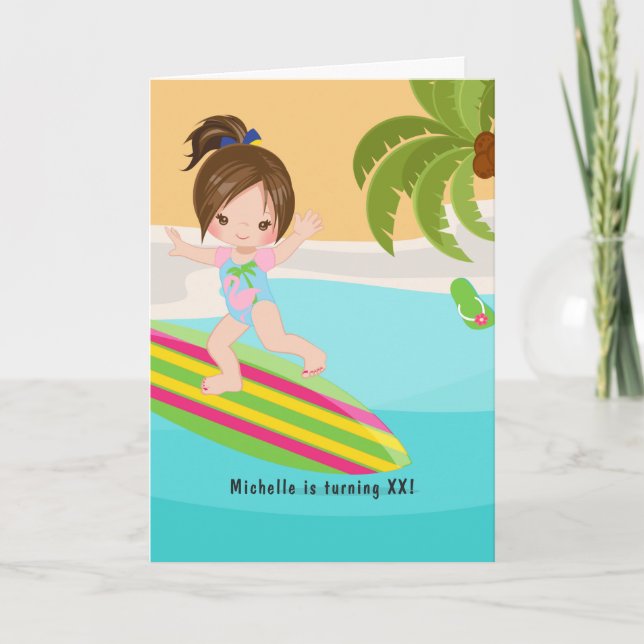 Summer Beach Girl Birthday Party Photo Invitation (Front)
