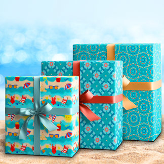 Summer Beach Happy Time Wrapping Paper Sheets