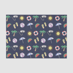 Summer Beach Holiday Blue Pattern Tissue Paper
