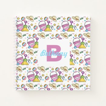 Summer Beach Holiday Doodles Personalised Holiday Notebook by beachcafe at Zazzle