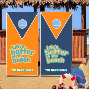 Summer beach house family Cornhole Set