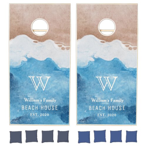 Summer Beach House Rental Backyard Cornhole Set