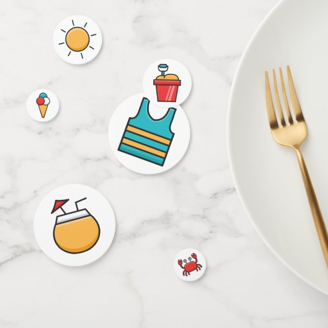 Summer Beach Icon Mix ID532 Confetti (Group)