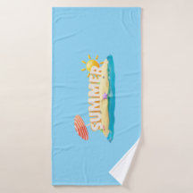 Summer Beach Island 3D Trendy Tropical Vacation