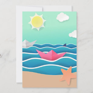 Summer Beach Landscape Thank You Card